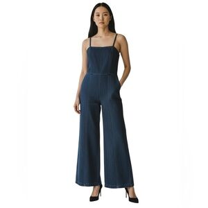 JEANOLOGY COLLECTION denim wide leg spaghetti strap jumpsuit size 10 - NWT!